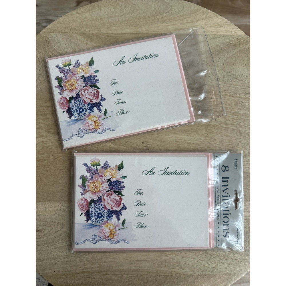 New 16 Vintage Floral Party Event Invitations Envelopes Stationary Collectable